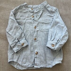 Zara light blue dress shirt 3-6 months